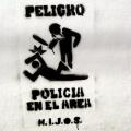 Stencil Graffiti - Peligro, policia en el área