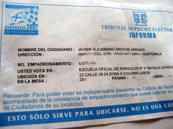 Llego mi notificacion del TSE