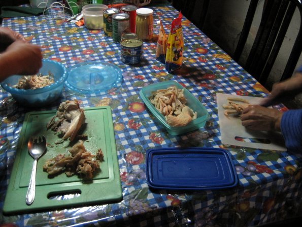 Iniciando a picar los ingredientes