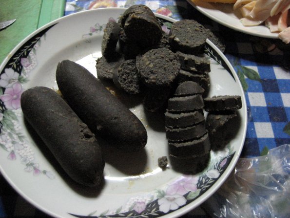 Rodajas de chorizo negro
