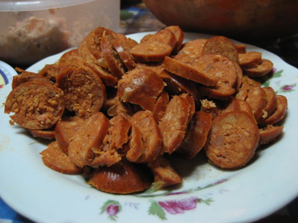 Chorizos en rodajas