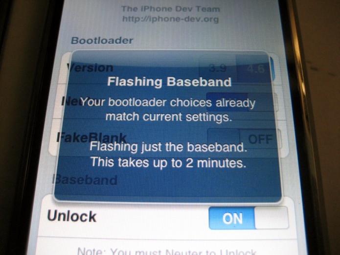 Ready to falsh the baseband Ready to falsh the baseband