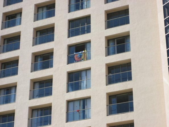 Cartel de Firefox en el Hilton
