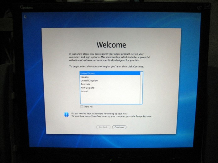Bienvenida de OS X - Leopard Bienvenida de OS X - Leopard