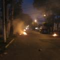 Calle llena de humo